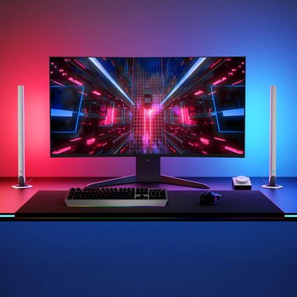 Govee - SÆT 2x Smart Gaming Wi-Fi LED RGBIC paneler + Smart Dual hvid + fjernbetjening