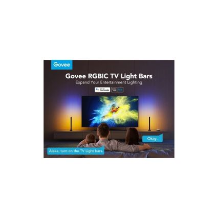 Govee - SMART LED RGBIC-panel 38 cm til TV 43-75 - 2 stk. Wi-Fi