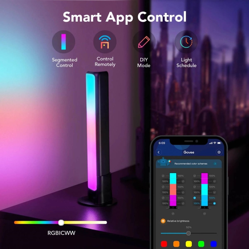 Govee - SÆT 2x Flow Plus SMART LED TV & Gaming - RGBICWW Wi-Fi