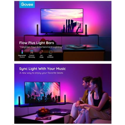 Govee - SÆT 2x Flow Plus SMART LED TV & Gaming - RGBICWW Wi-Fi