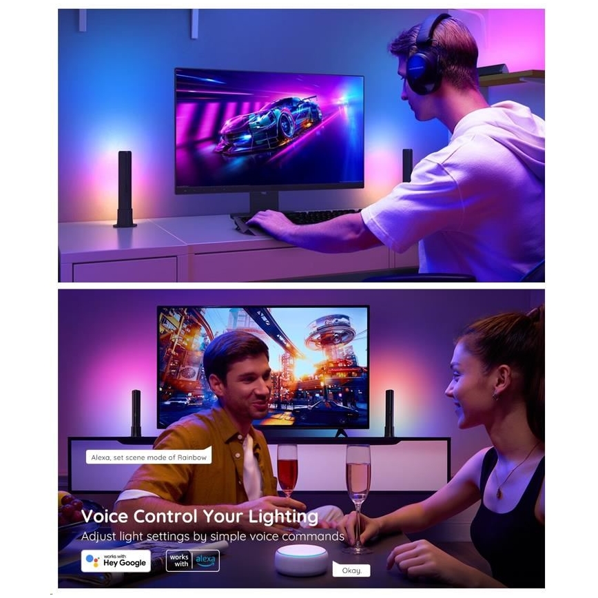 Govee - SÆT 2x Flow Plus SMART LED TV & Gaming - RGBICWW Wi-Fi