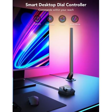 Govee - SÆT 2x Smart Gaming Wi-Fi LED RGBIC Paneler + Smart Dual sort + fjernbetjening