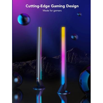 Govee - SÆT 2x Smart Gaming Wi-Fi LED RGBIC Paneler + Smart Dual sort + fjernbetjening
