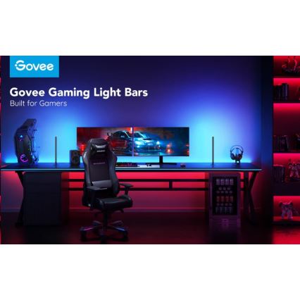 Govee - SÆT 2x Smart Gaming Wi-Fi LED RGBIC Paneler + Smart Dual sort + fjernbetjening