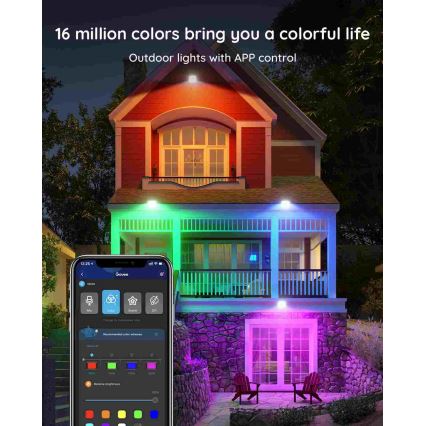 Govee - SÆT 4x Flood Lights udendørs SMART LED lamper Wi-Fi IP66