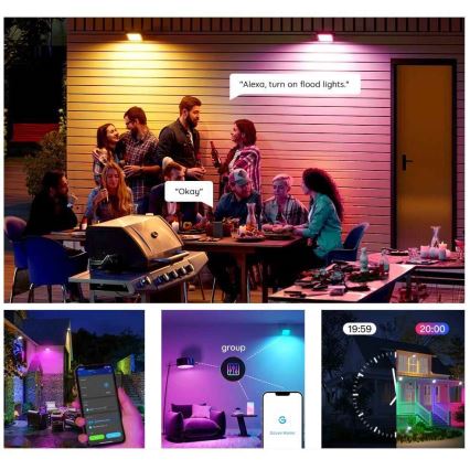 Govee - SÆT 4x Flood Lights udendørs SMART LED lamper Wi-Fi IP66