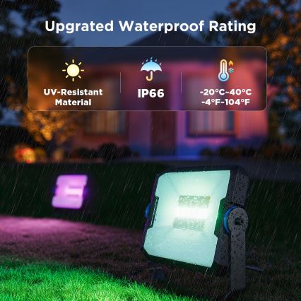 Govee - Sæt med 4 LED RGBICWW dæmpbare reflektorer, 24W/230V, IP66, mat, Wi-Fi