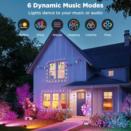 Govee - Sæt med 4 LED RGBICWW dæmpbare reflektorer, 24W/230V, IP66, mat, Wi-Fi