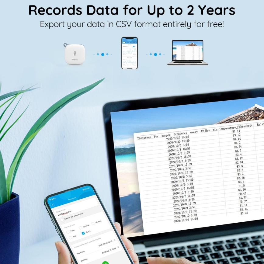 Govee - Termometer og hygrometer 3xAAA Wi-Fi