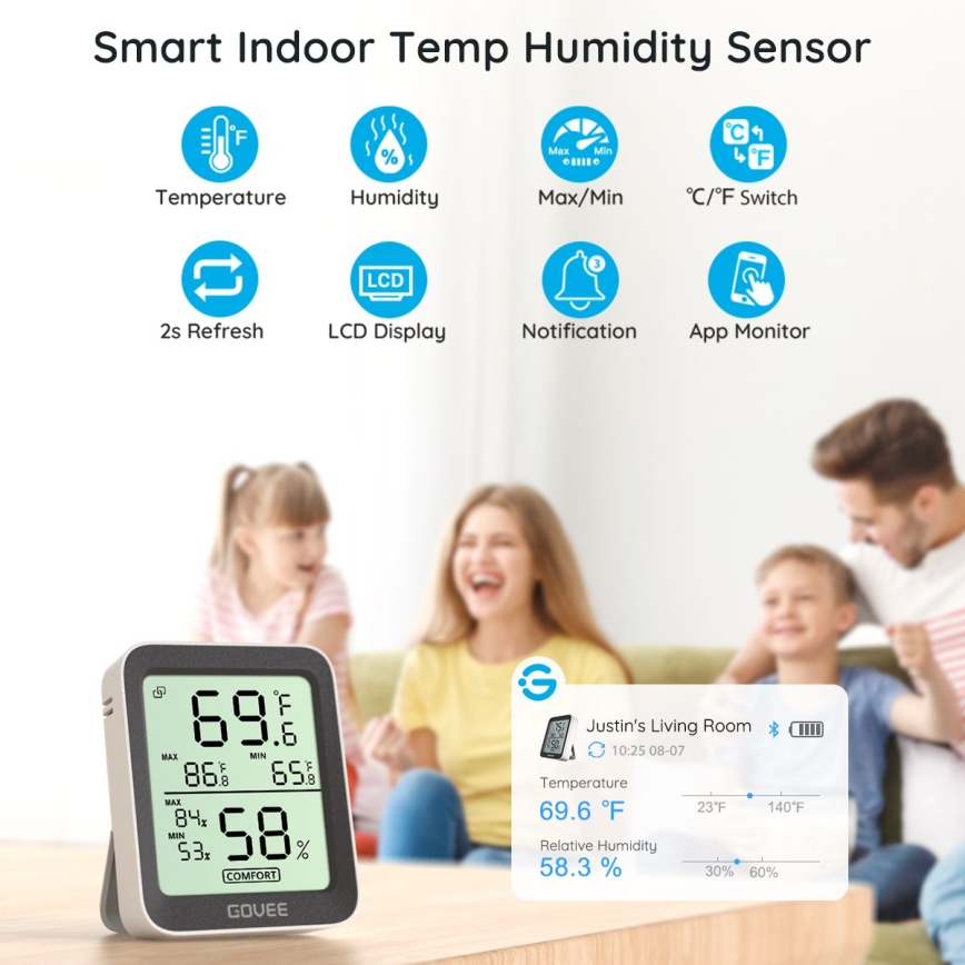 Govee - Termometer og hygrometer med display 2xAAA