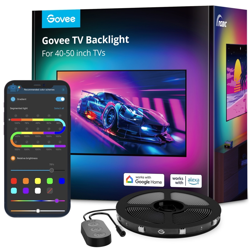 Govee - TV 40-50 Smart LED-baggrundsbelysning RGBIC Wi-Fi