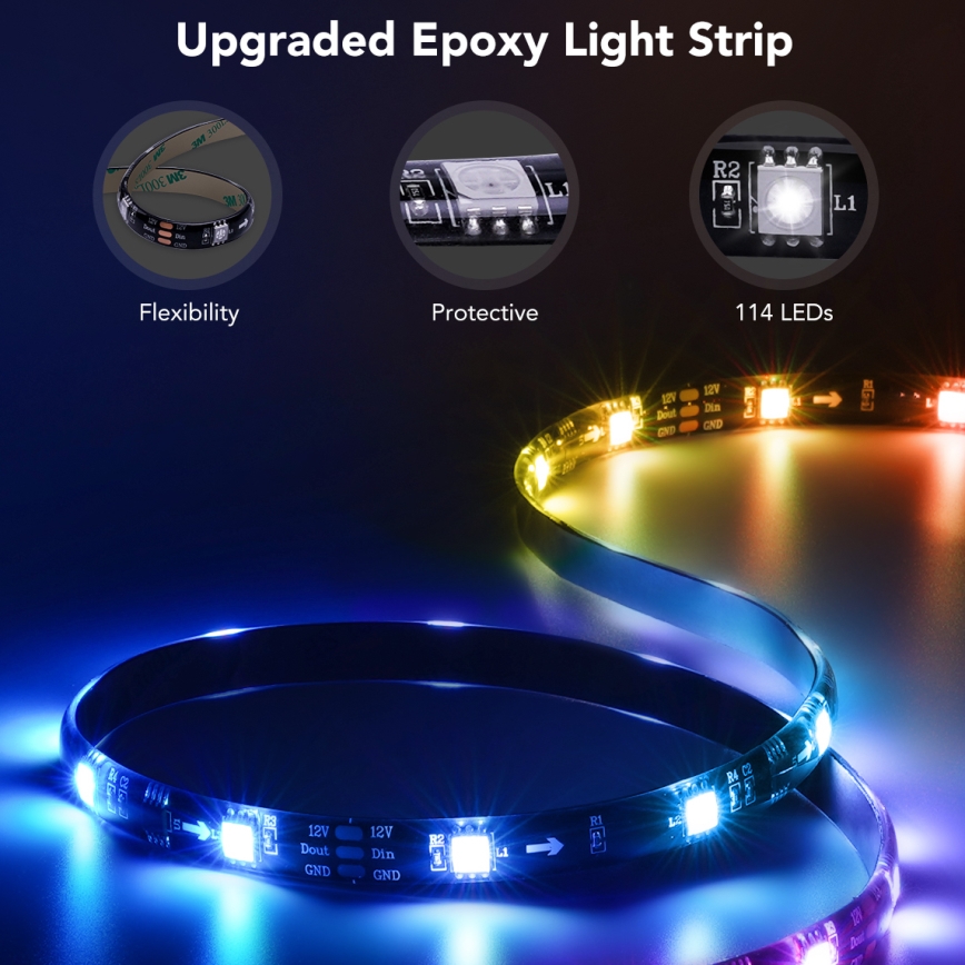 Govee - TV 40-50 Smart LED-baggrundsbelysning RGBIC Wi-Fi