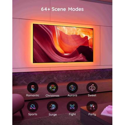 Govee - TV 46-60 Smart RGB LED-baggrundsbelysning + fjernbetjening