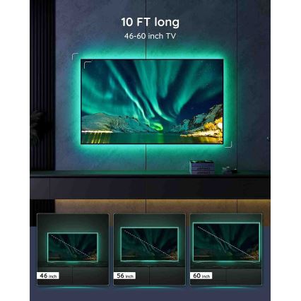 Govee - TV 46-60 Smart RGB LED-baggrundsbelysning + fjernbetjening