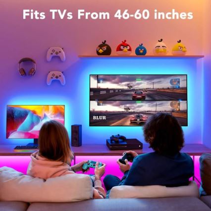 Govee - TV 46-60 Smart RGB LED-baggrundsbelysning + fjernbetjening
