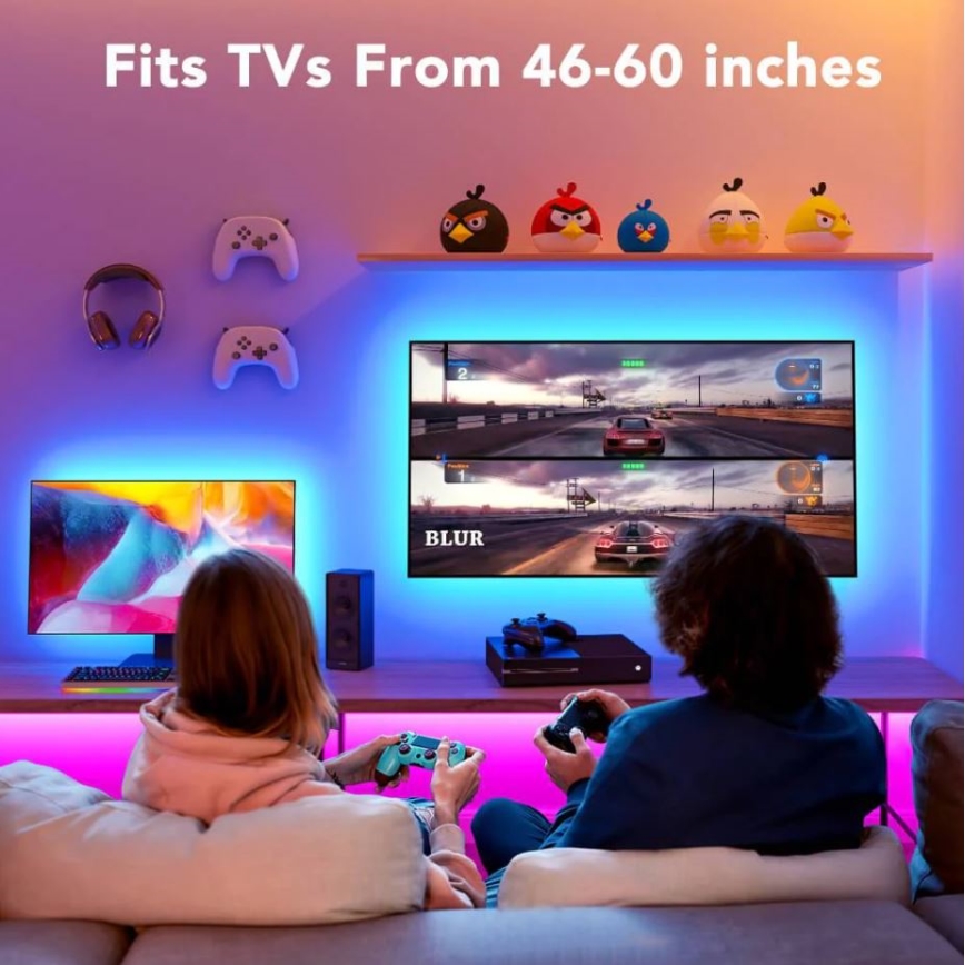 Govee - TV 46-60 Smart RGB LED-baggrundsbelysning + fjernbetjening