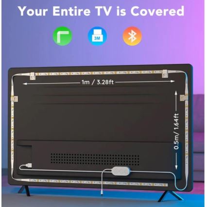 Govee - TV 46-60 Smart RGB LED-baggrundsbelysning + fjernbetjening