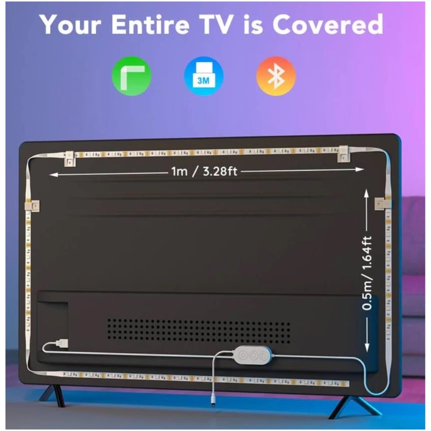 Govee - TV 46-60 Smart RGB LED-baggrundsbelysning + fjernbetjening