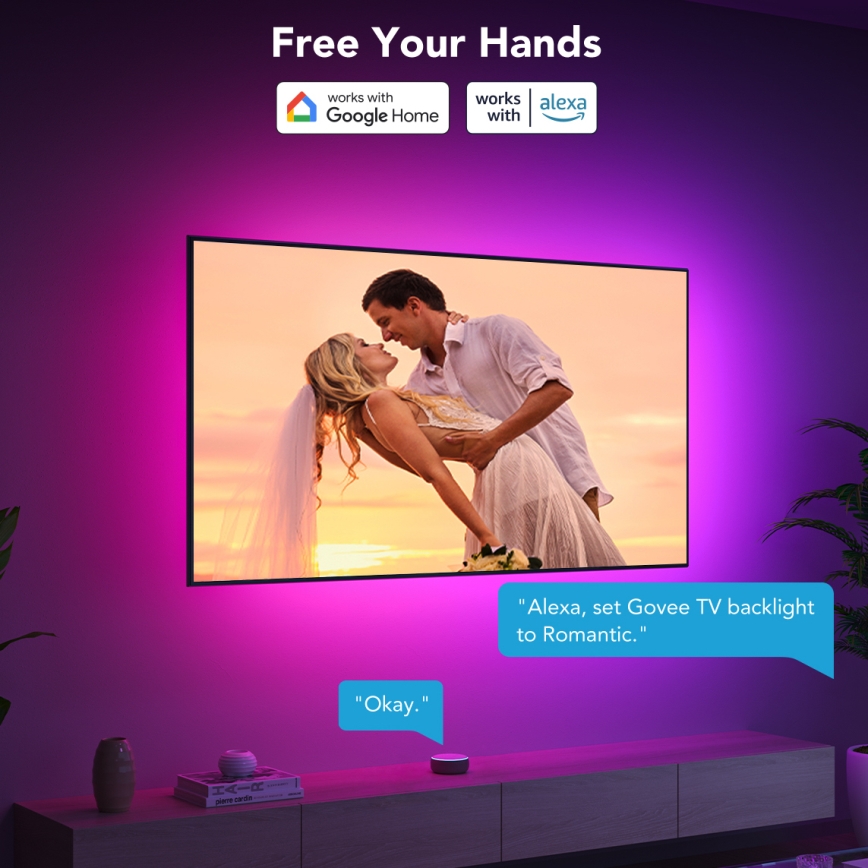 Govee - TV 55-65 Smart LED-baggrundsbelysning RGBIC med Wi-Fi