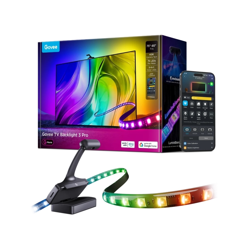 Govee - TV Backlight 3 Pro 75-85 SMART LED-baggrundsbelysning RGBIC Wi-Fi