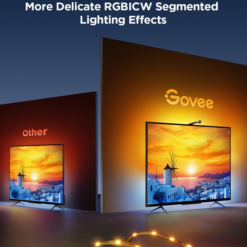 Govee - TV baggrundslys 3 Lite TV 55-65" SMART LED baggrundslys RGBICW Wi-Fi IP67