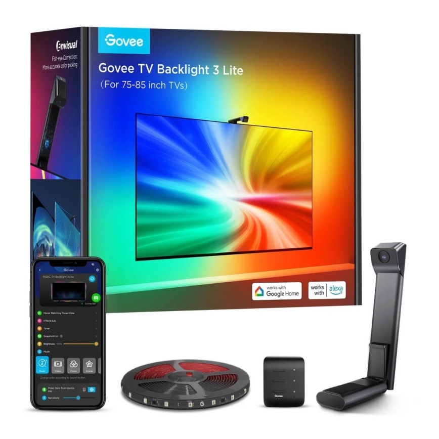 Govee - TV baggrundslys 3 Lite TV 75-85" SMART LED RGBICW Wi-Fi IP67