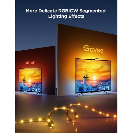Govee - TV baggrundslys 3 Lite TV 75-85" SMART LED RGBICW Wi-Fi IP67