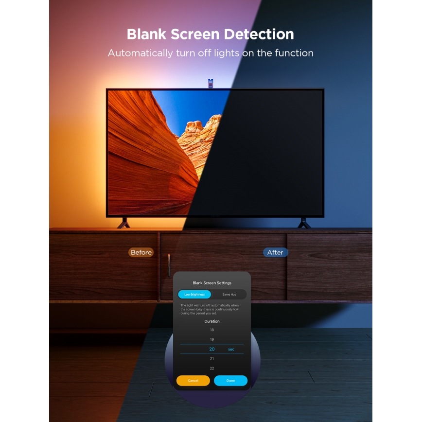 Govee - TV baggrundslys 3 Lite TV 75-85" SMART LED RGBICW Wi-Fi IP67