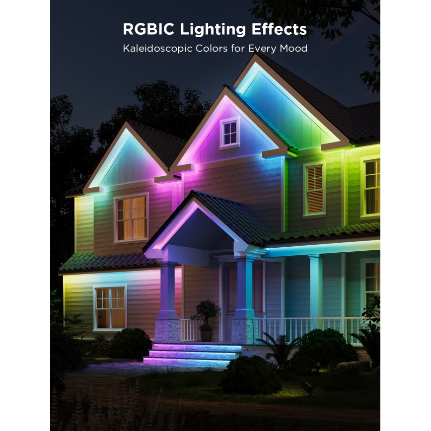 Govee - Udendørs Pro SMART RGBICWW udendørs LED strip 10 m 2700-6500K Wi-Fi IP65