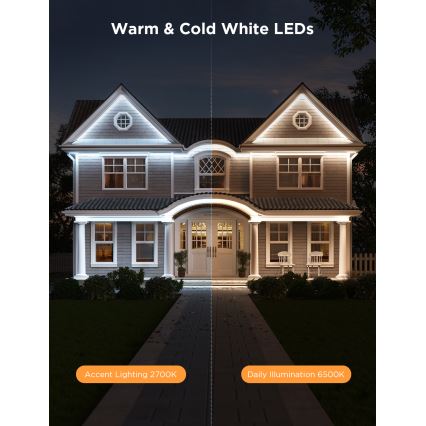 Govee - Udendørs Pro SMART RGBICWW udendørs LED strip 10 m 2700-6500K Wi-Fi IP65