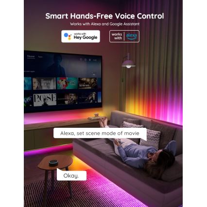 Govee - Wi-Fi RGBIC Smart PRO LED strip 3 m - ekstra slidstærk