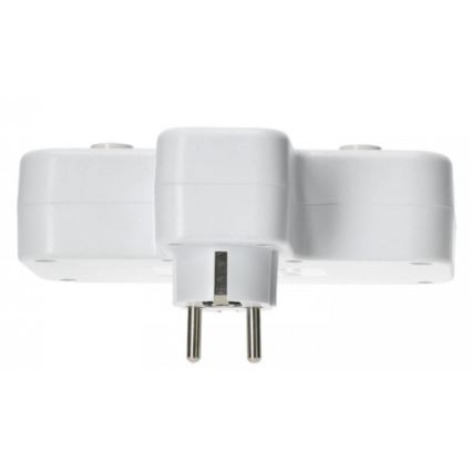 Stikdåse med afbryder og LED-belysning LINEA PRO 2x SCHUKO-stik + 3x USB (A/C) 4000 K hvid