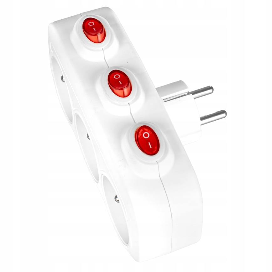 Grenkontakt med afbrydere, 3 udtag