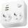 Grenstik med afbryder LINEA 2x230V + 3xUSB A/C SCHUKO hvid