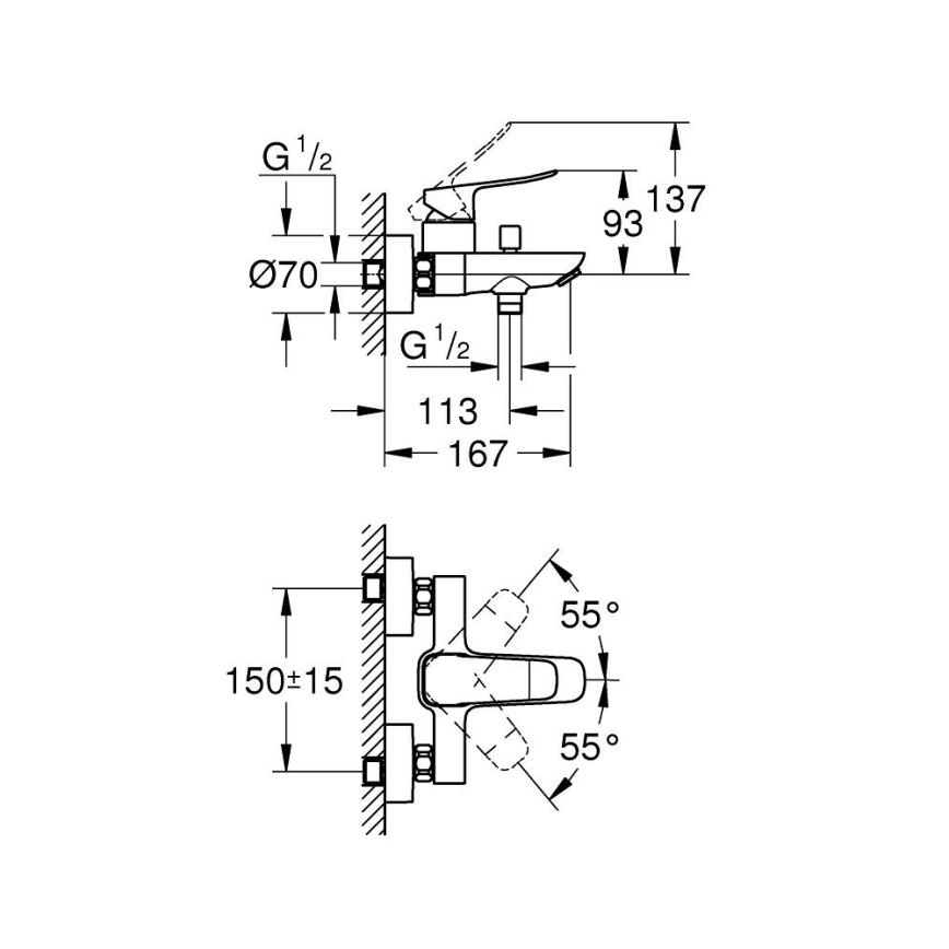 GROHE 1018722430 - Badekararmatur DICE, sort