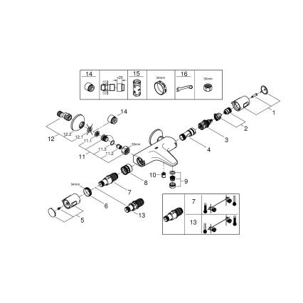 GROHE 1022162432 - Termostatisk kararmatur til badekar PRECISION TREND DN 15 sort