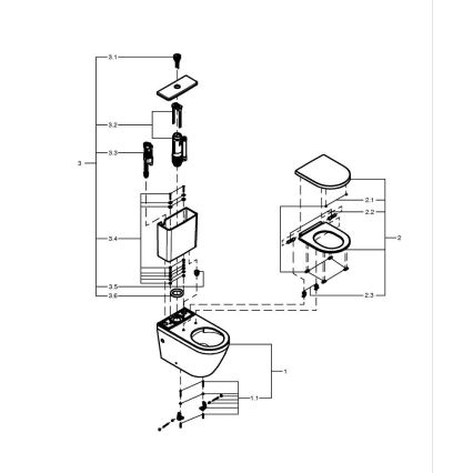 GROHE 102513SH00 - WC-sæt EURO CERAMIC 67,3 x 37,6 x 79,2 cm keramik/hvid