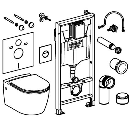 GROHE 103846SH00 - 5-i-1-sæt SOLIDO 1,13 m keramik/hvid
