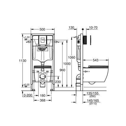 GROHE 103847SH00 - SOLIDO 5-i-1 sæt, 1,13 m, duro-hvid