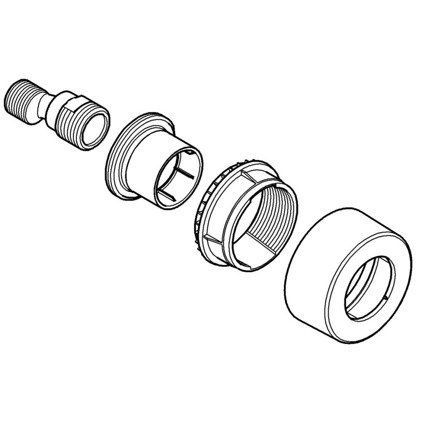 GROHE 12693000 - S-tilslutning 12” × 34” poleret krom
