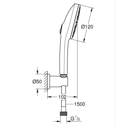 GROHE 134865AL00 - Brusesæt VITALIO JOY+ 120 mm grafit