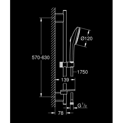 GROHE 134866GN00 - Brusesæt VITALIO JOY+ 120 mm, guld