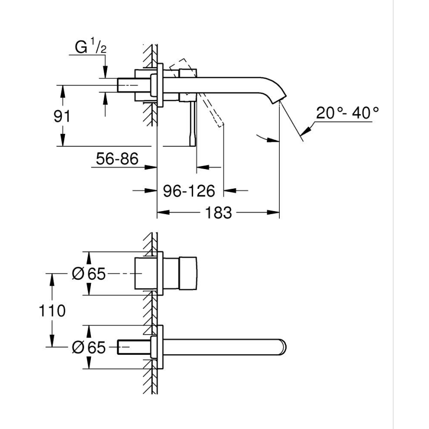 GROHE 19408DL1 - 2-huls vaskarmatur ESSENCE 183 mm i bronze