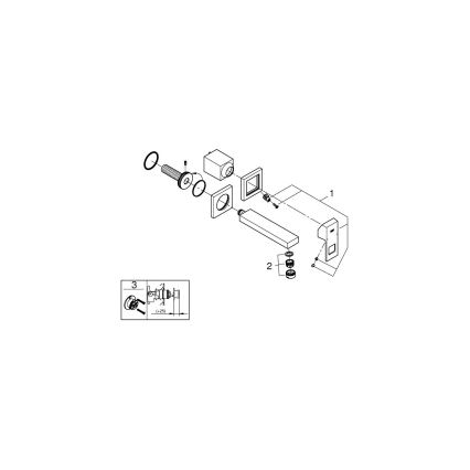 GROHE 19895000 - EUROCUBE 2-huls håndvaskarmatur, 171 mm, poleret krom