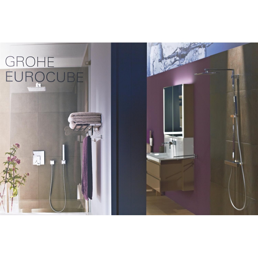 GROHE 19895000 - EUROCUBE 2-huls håndvaskarmatur, 171 mm, poleret krom
