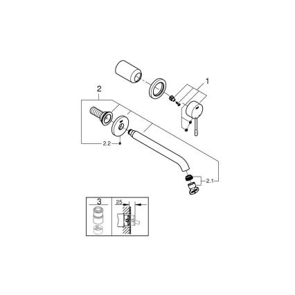 GROHE 19967AL1 - ESSENCE håndvaskarmatur til indbygget installation, 230 mm, grafit