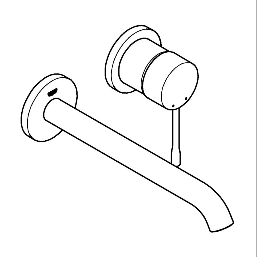 GROHE 19967DC1 - 2-huls håndvaskarmatur ESSENCE 230 mm i rustfrit stål