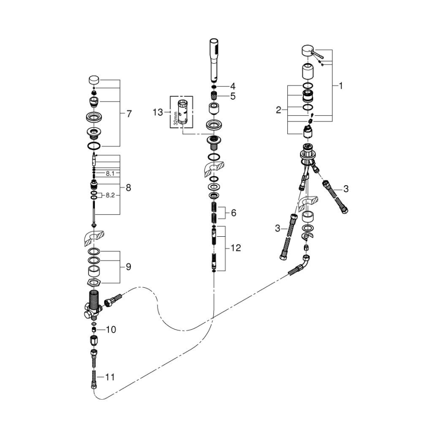 GROHE 19976001 - 3-huls kararmatur ESSENCE i poleret krom