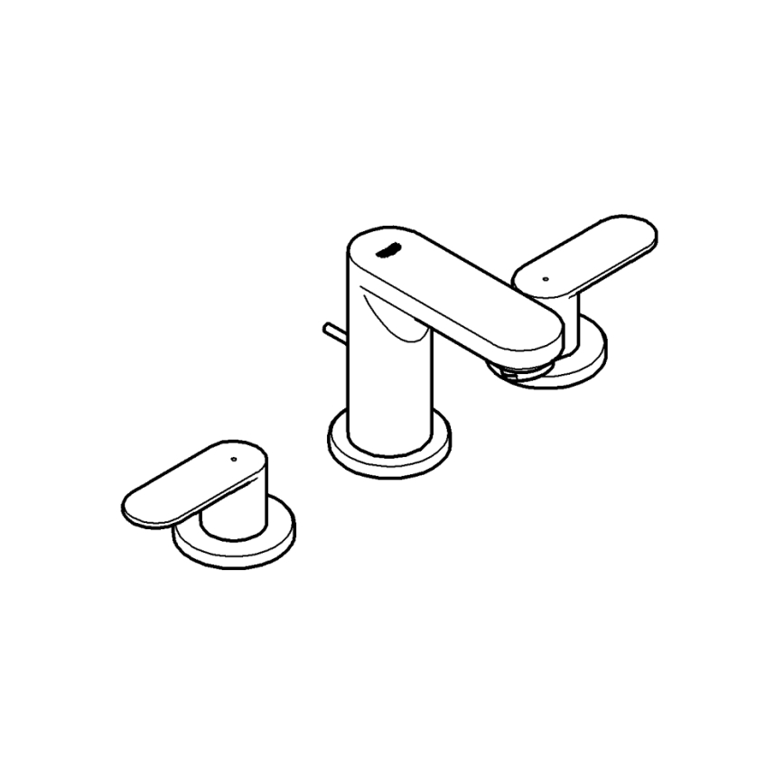 GROHE 20187000-3-huls håndvaskarmatur EUROSMART COSMOPOLITAN DN 15 krom