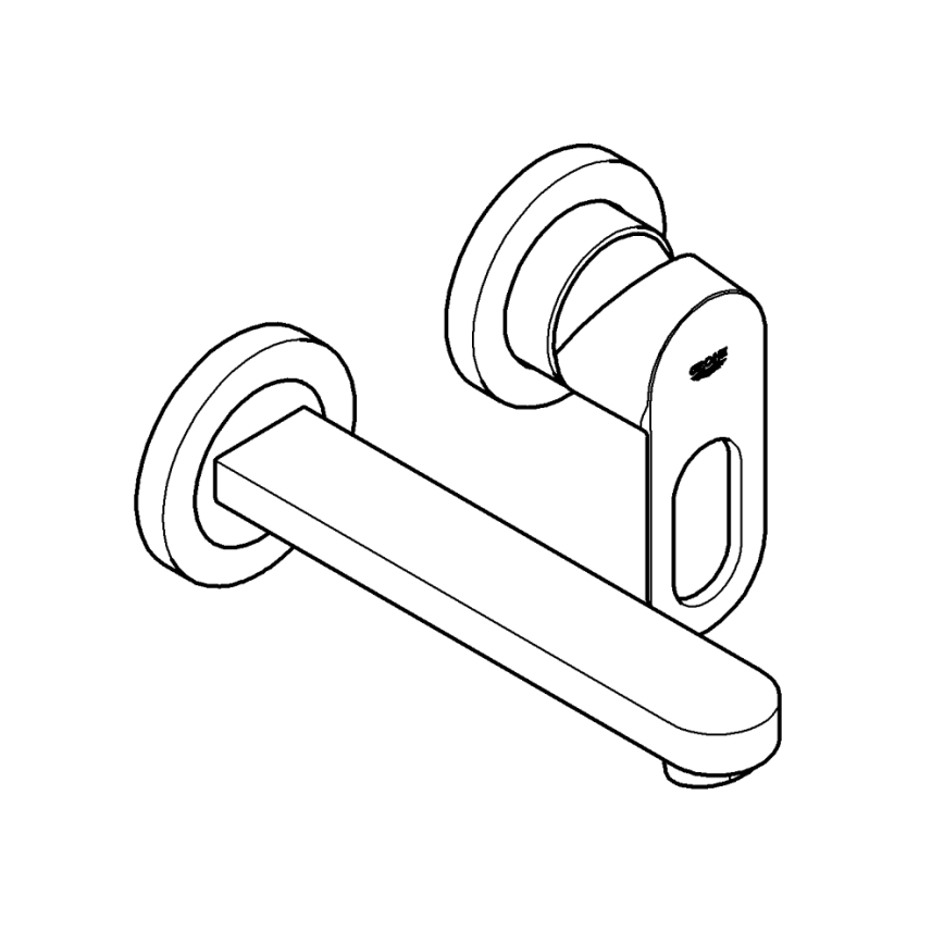 GROHE 20289000 - BAULOOP 110 mm 2-huls håndvaskarmatur i blank krom